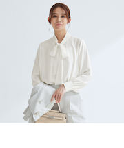 トロミ ボウタイ ブラウス マシンウォッシャブル