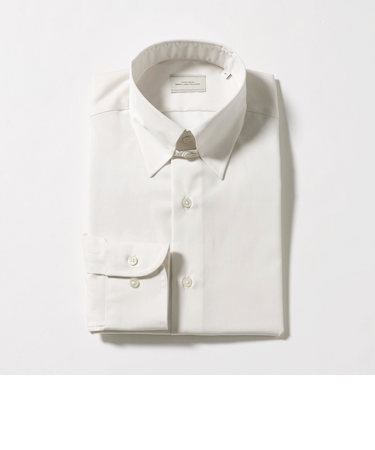 コットン ソリッド タブカラー ドレスシャツ -イージーアイロン-