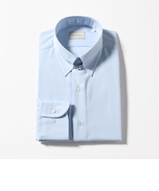 コットン ソリッド タブカラー ドレスシャツ -イージーアイロン-
