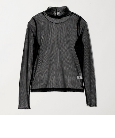 シアー ドット タートルネック カットソー