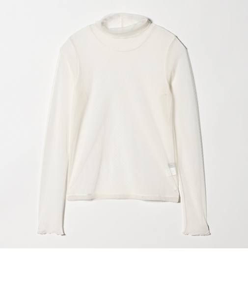 シアー ドット タートルネック カットソー