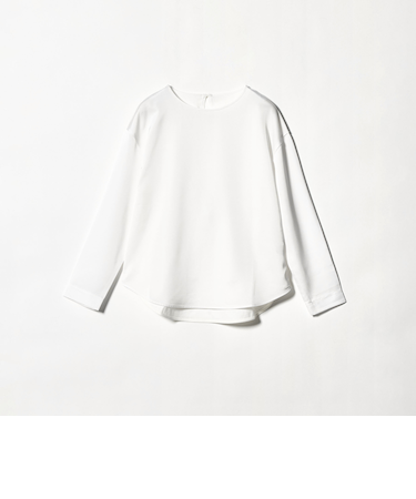 サテン ドッキング ラウンドヘム プルオーバー カットソー