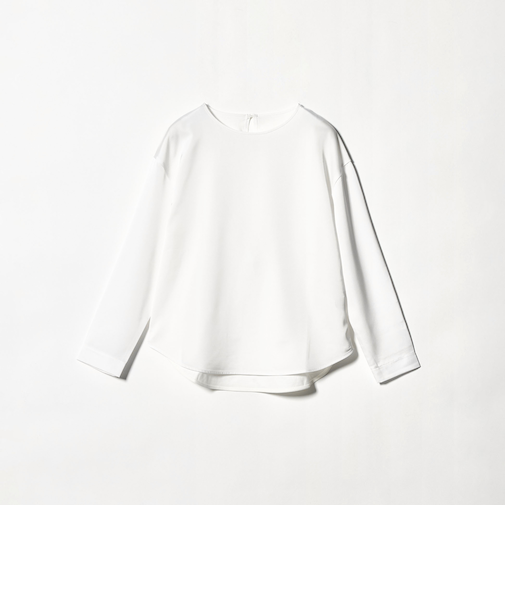 サテン ドッキング ラウンドヘム プルオーバー カットソー