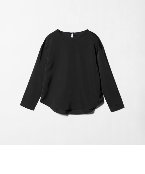 サテン ドッキング ラウンドヘム プルオーバー カットソー