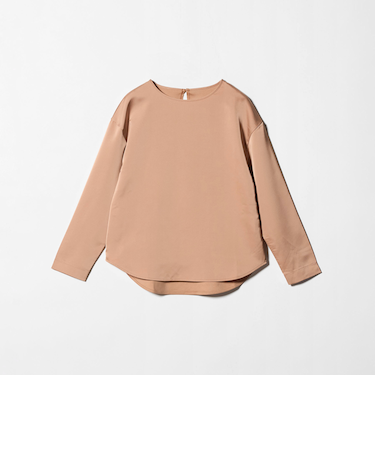 サテン ドッキング ラウンドヘム プルオーバー カットソー