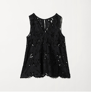 レース ノースリーブ ブラウス