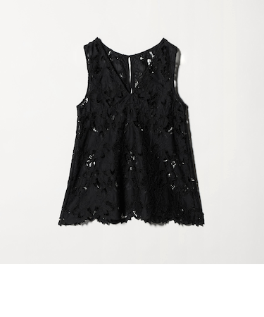 レース ノースリーブ ブラウス