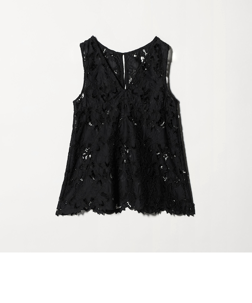 レース ノースリーブ ブラウス