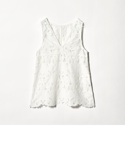 レース ノースリーブ ブラウス