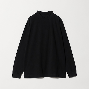 LONG FIBER COTTON クリア モックネック 長袖 Tシャツ