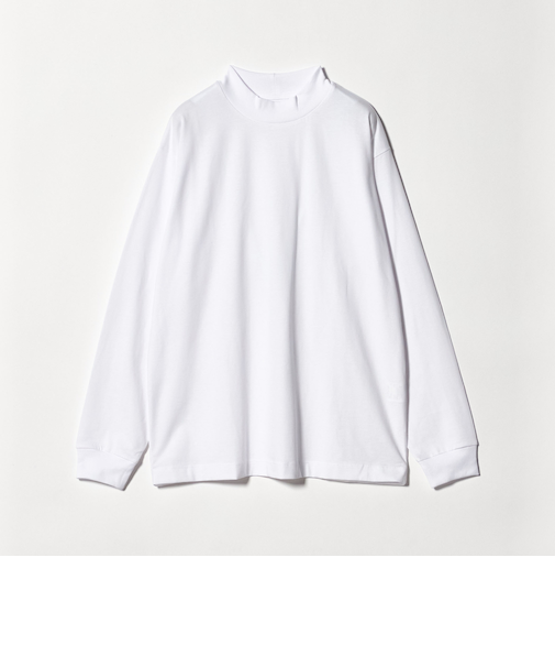 LONG FIBER COTTON クリア モックネック 長袖 Tシャツ