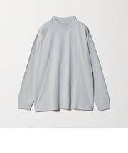 LONG FIBER COTTON クリア モックネック 長袖 Tシャツ