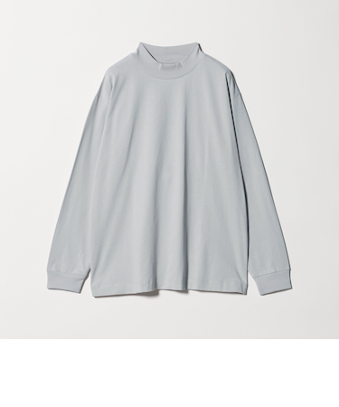 LONG FIBER COTTON クリア モックネック 長袖 Tシャツ