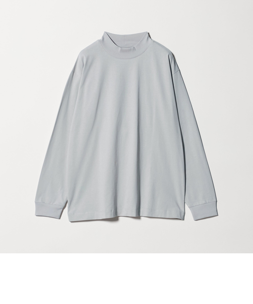 LONG FIBER COTTON クリア モックネック 長袖 Tシャツ