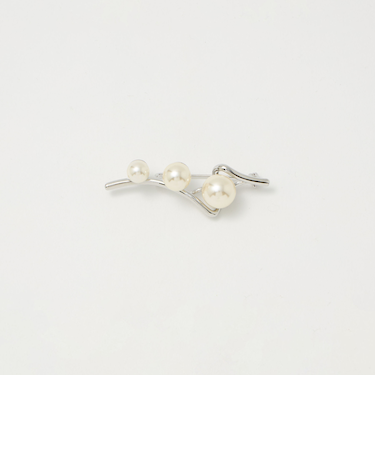 フェイクパール＆バー ブローチ
