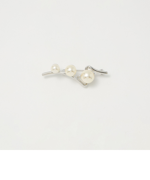 フェイクパール＆バー ブローチ