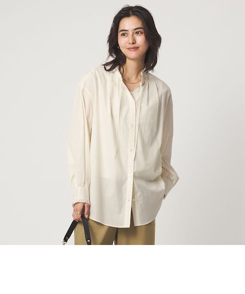 ［size SHORTあり］フリルネック ブラウス