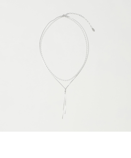 3WAY スネークチェーン&フェイクパール ネックレス