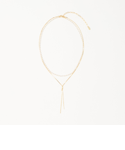 3WAY スネークチェーン＆フェイクパール ネックレス