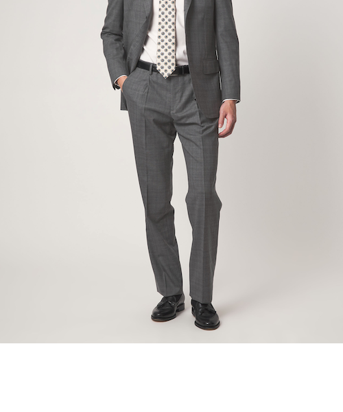 REDA グレンチェック HX 1プリーツ スーツパンツ｜グリーンレーベル