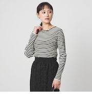 ＜1_OF MINE＞リブ アシンメトリー ネック プルオーバー ニット