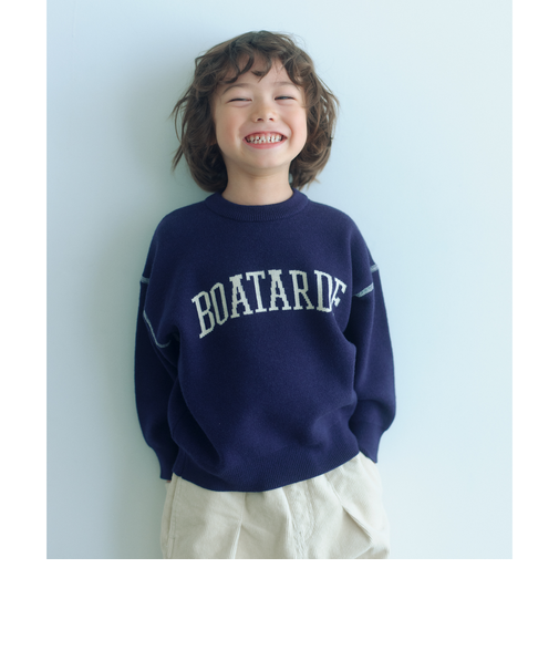 ロゴジャガード ニットプルオーバー / キッズ 100cm-160cm