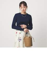 <1_OF MINE>リブ クルーネック プルオーバー ニット ウォッシャブル