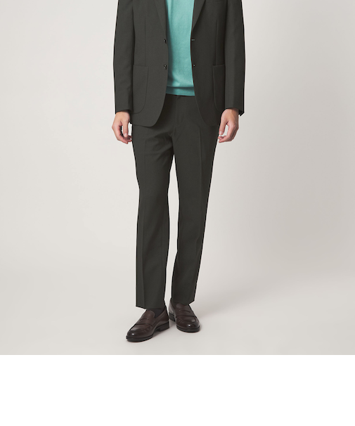 A+ ポリエステル シャークスキン スタンダード イージー セットアップ パンツ スラックス -ウォッシャブル・ストレッチ-