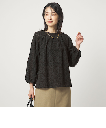 カットジャガード ブラウス