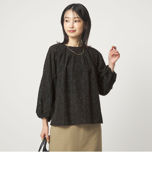 カットジャガード ブラウス