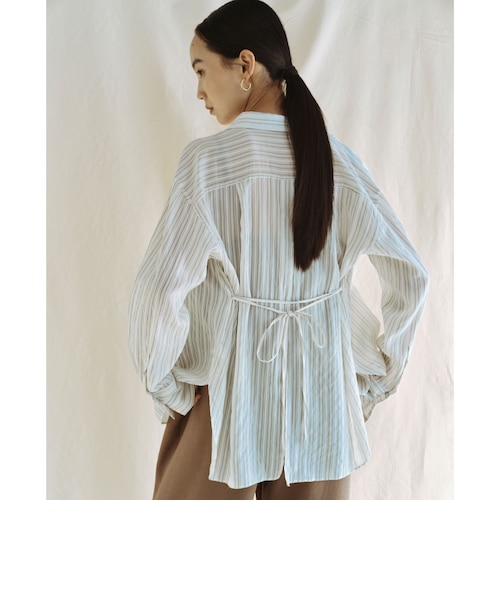 SEASONAL COLLECTION＞ストライプ シアー シャツ｜グリーンレーベル