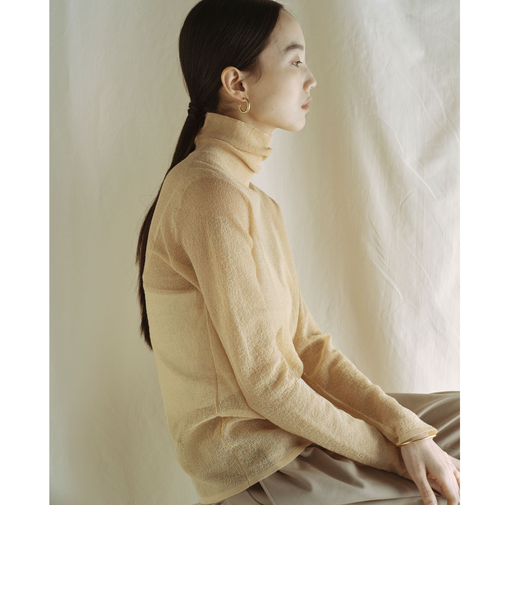 ＜SEASONAL COLLECTION＞ハイゲージ シアー タートル プルオーバー ウォッシャブル