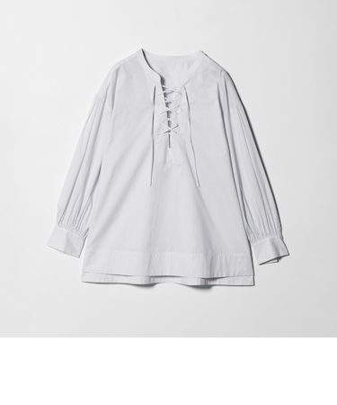 レースアップ ブラウス