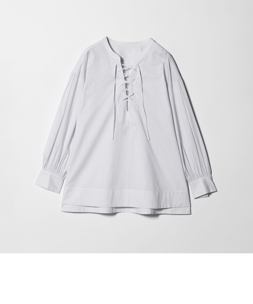 レースアップ ブラウス