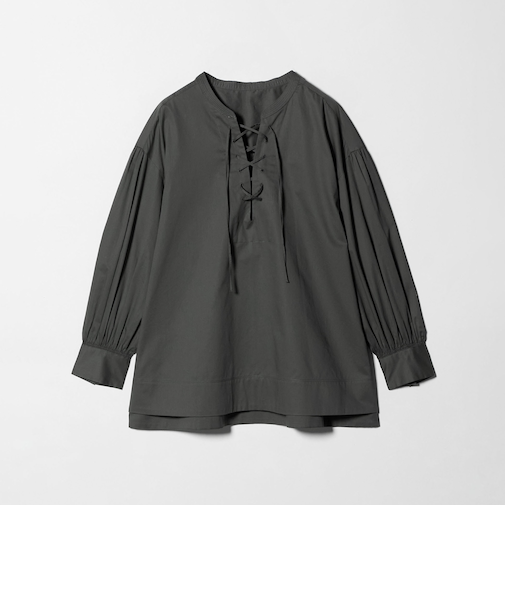 レースアップ ブラウス