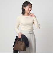 ラメ リブ ボートネック カットソー