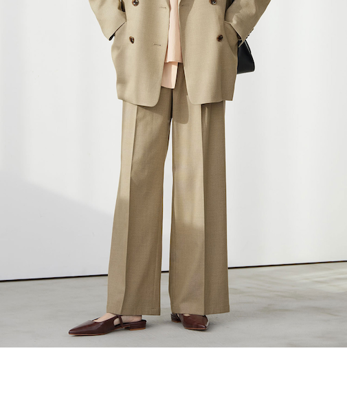 ラミーブレンド ワイド パンツ