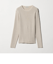 ラメ リブ クルーネック ニット プルオーバー