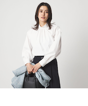 ［size SHORTあり］ハイネック ボリューム スリーブ ブラウス