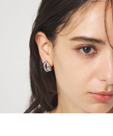 3ライン ハーフボール イヤリング