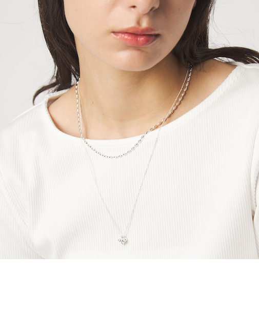 2連チェーン ポコポコチャーム ネックレス