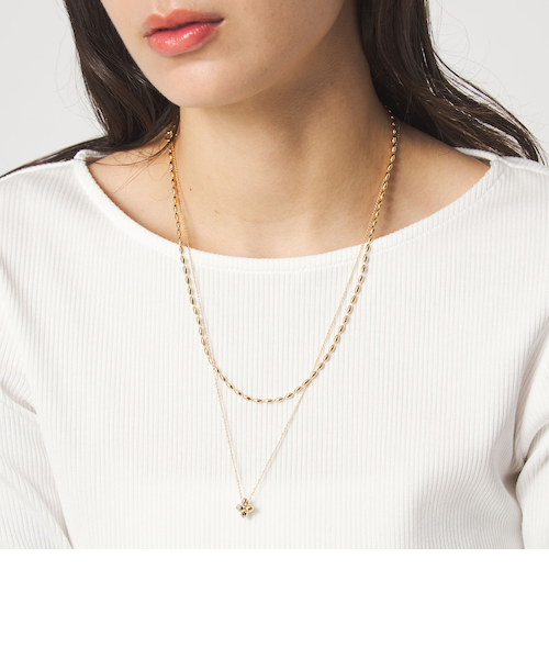 2連チェーン ポコポコチャーム ネックレス｜グリーンレーベル