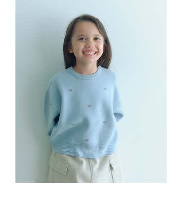 ハートジャガード プルオーバー / キッズ 100cm-160cm