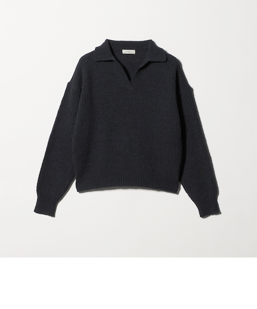 テープヤーン スキッパー プルオーバー ニット ウォッシャブル