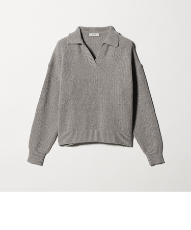 テープヤーン スキッパー プルオーバー ニット ウォッシャブル