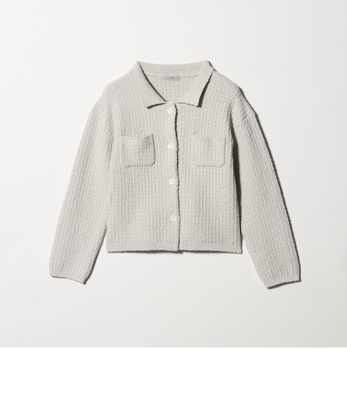 ブークレ ポロニット カーディガン ウォッシャブル