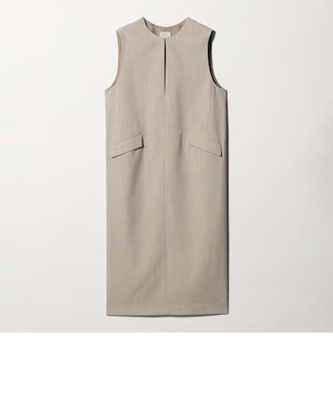 ［size SHORTあり］リネンライク キーネック ジャンパースカート