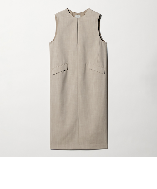 ［size SHORTあり］リネンライク キーネック ジャンパースカート