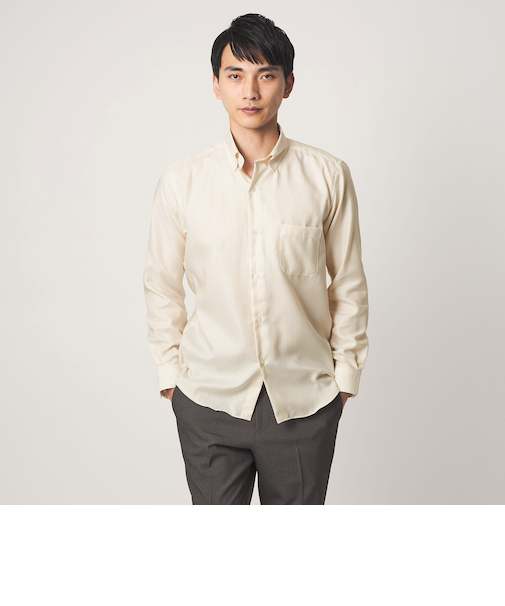 エブリット コットンオックス ストライプ スナップ ボタンダウン シャツ -イージーアイロン-