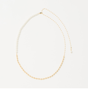 2WAY ボールチェーン＆フェイクパール ネックレス